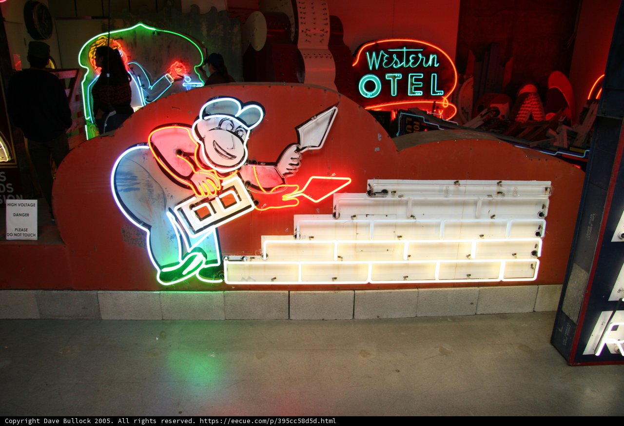 Neon Cartoon Character Sign