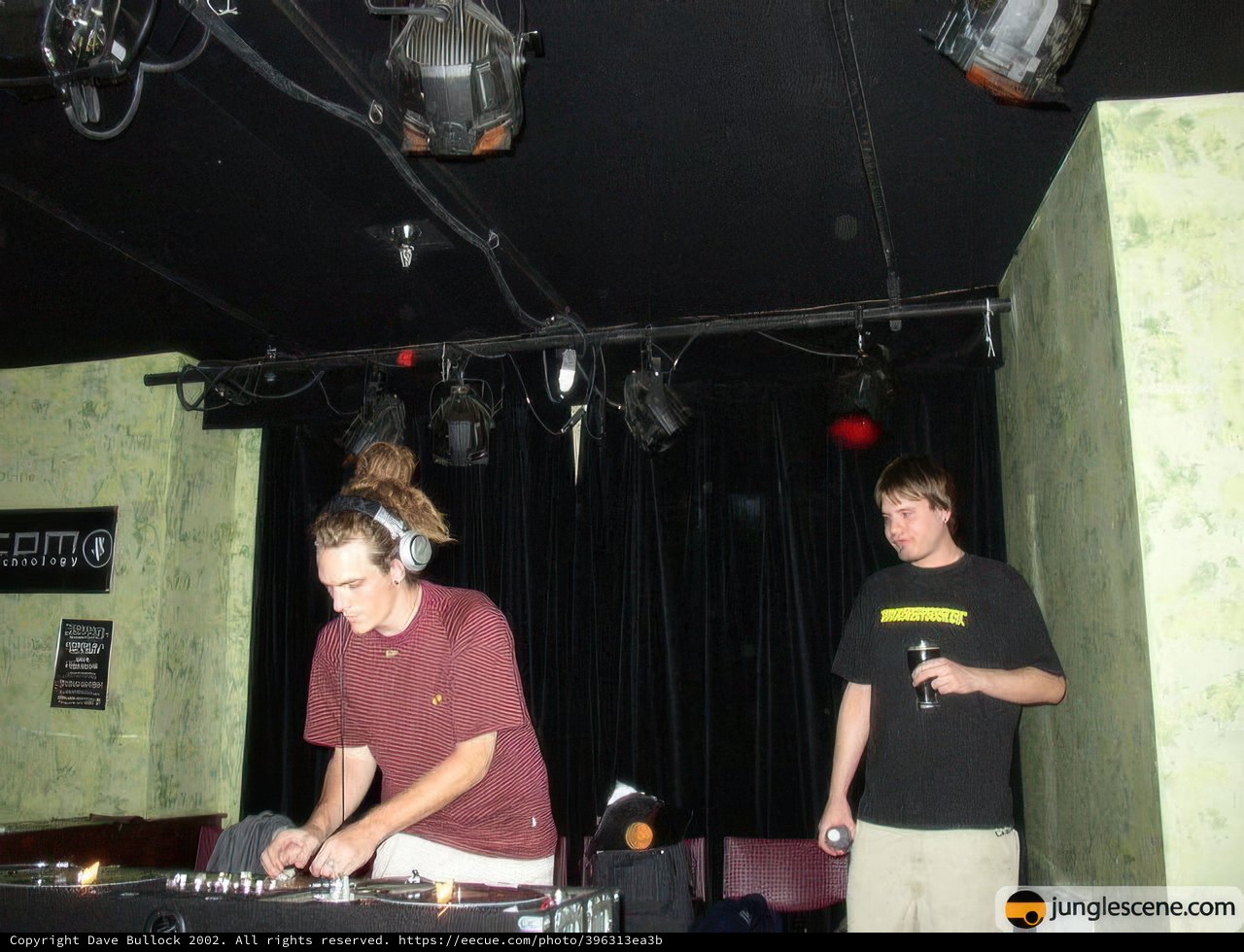 Two Men Working the DJ Mixer