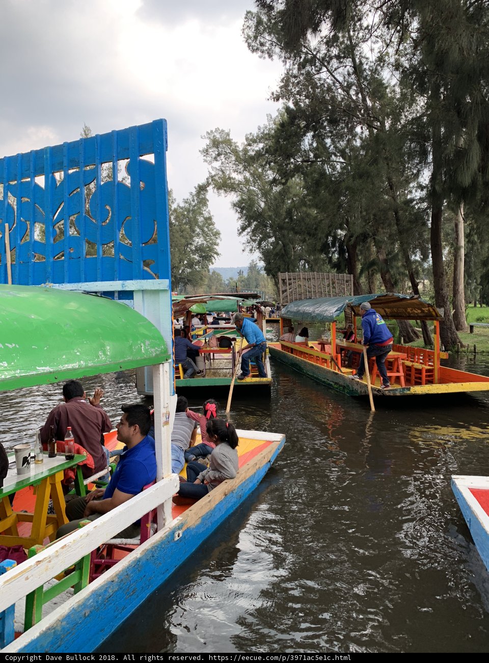 A Colorful Canopy on a Boat On A Cloudy Day