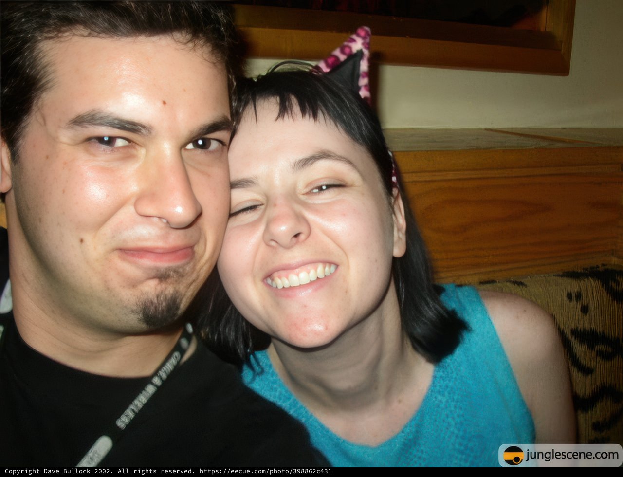 Smiling Duo Caught in a Frame