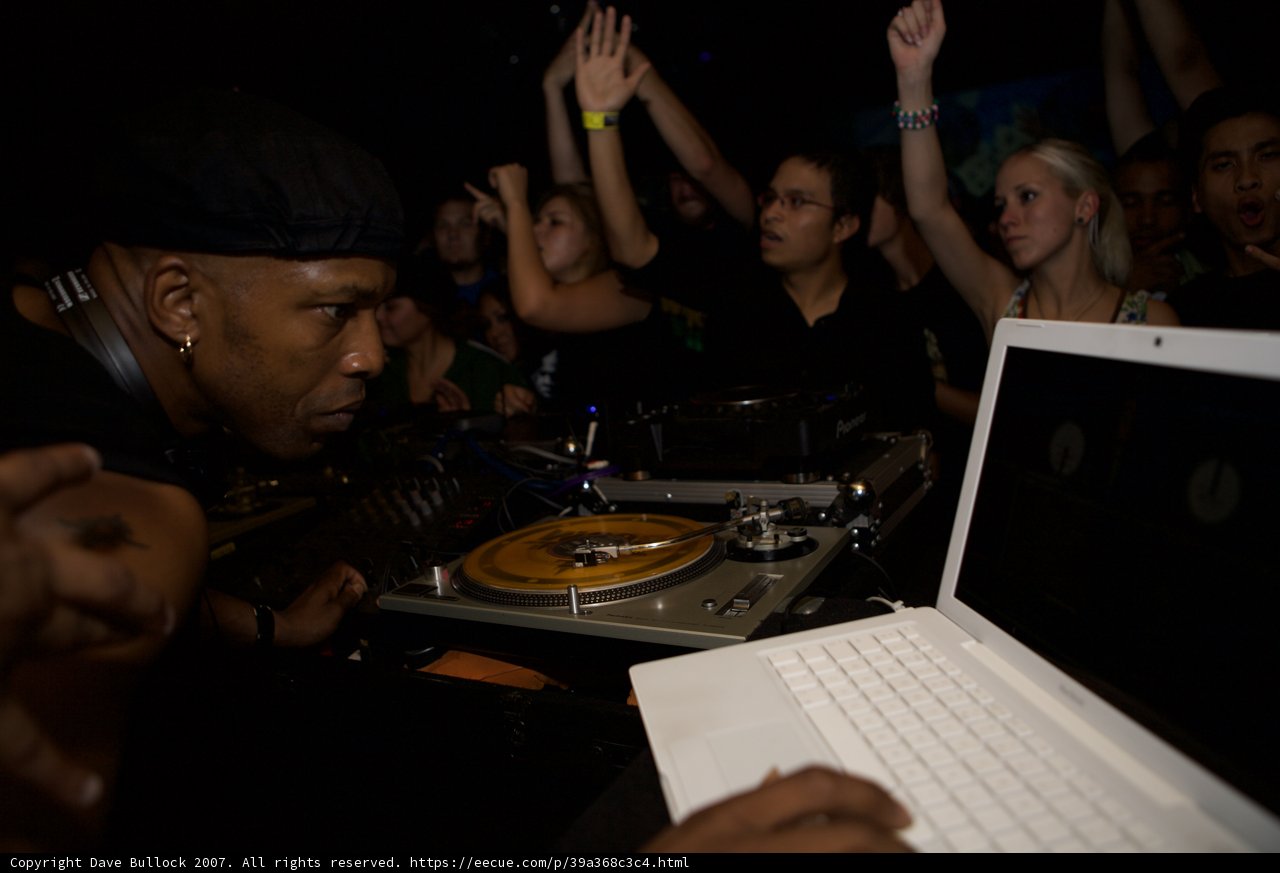 Laptop and Turntable Entertainment