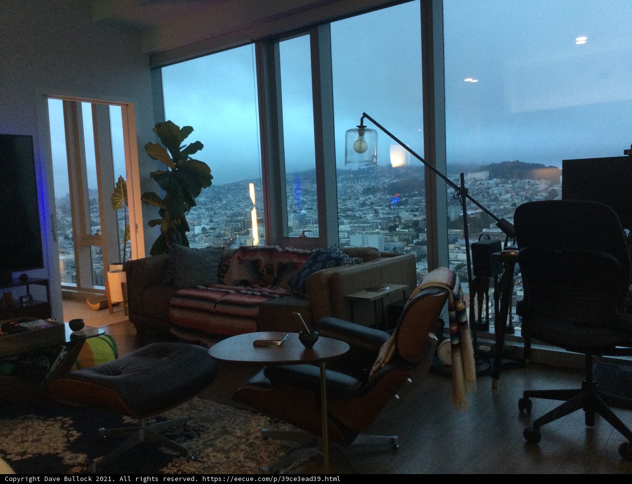 City Views from a Cozy Living Room