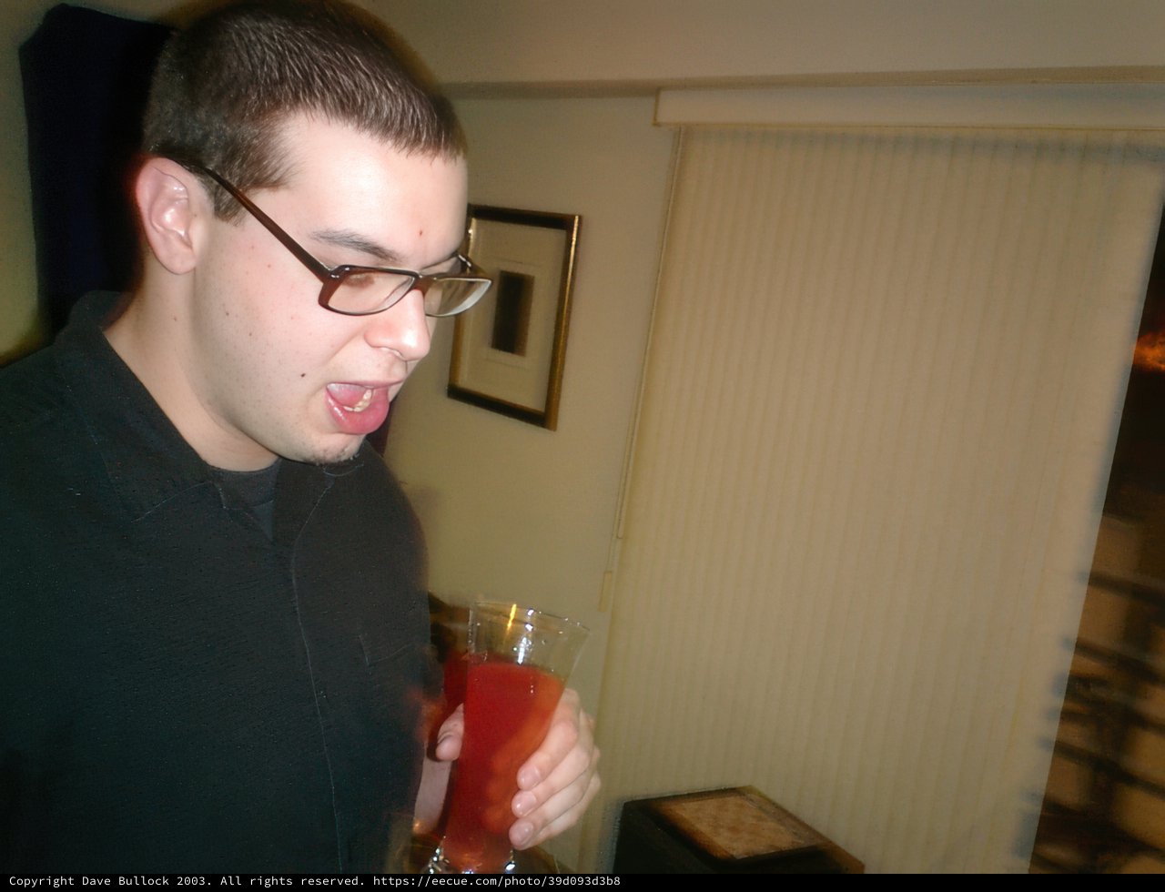 Red liquid in glasses
