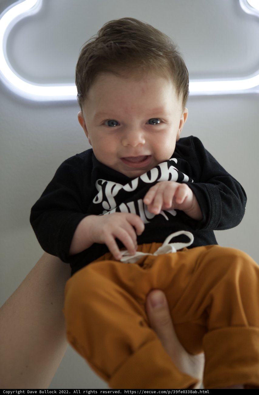 Happy Baby Smiling on the Couch