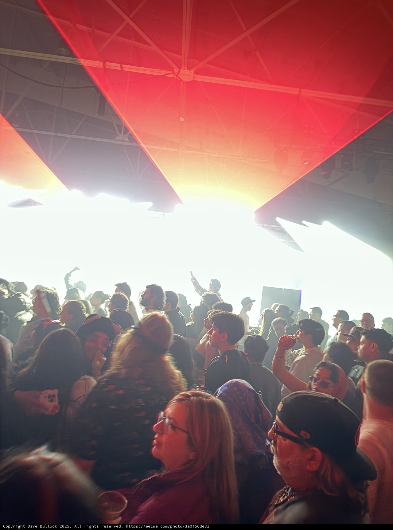Red Laser Light Show at Electronic Music Concert