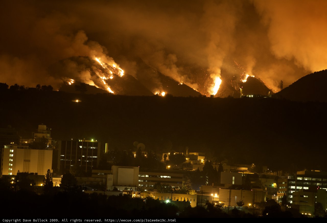 Flames Engulf City Hills