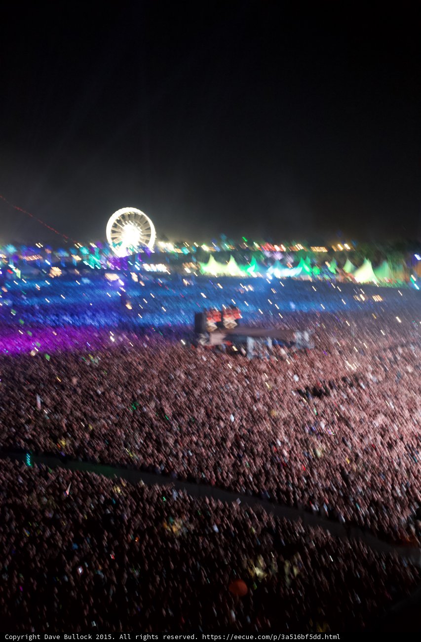 Night Sky Lit Crowd at Coachella Music Festival