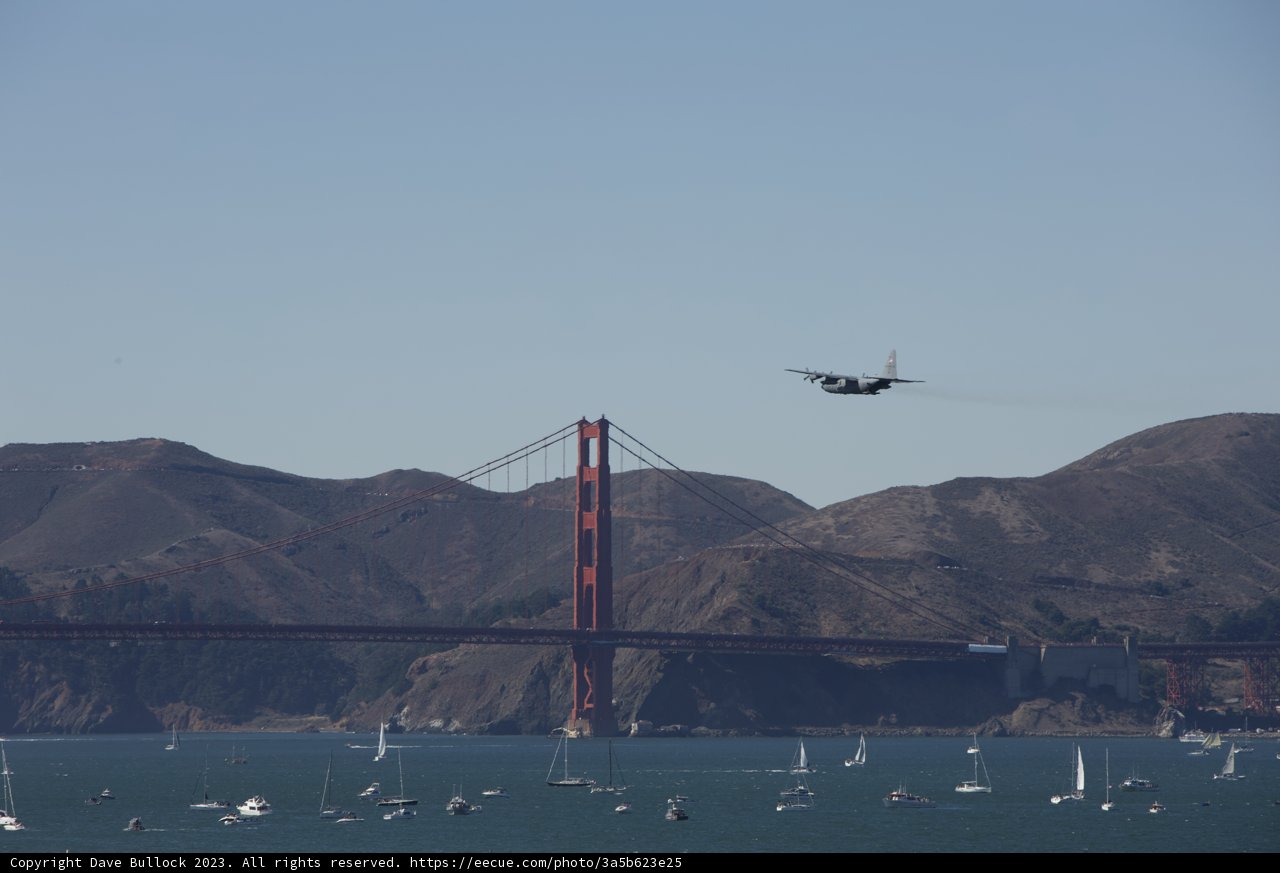Flight Over the Bay: A Snapshot from Fleet Week Air Show 2023