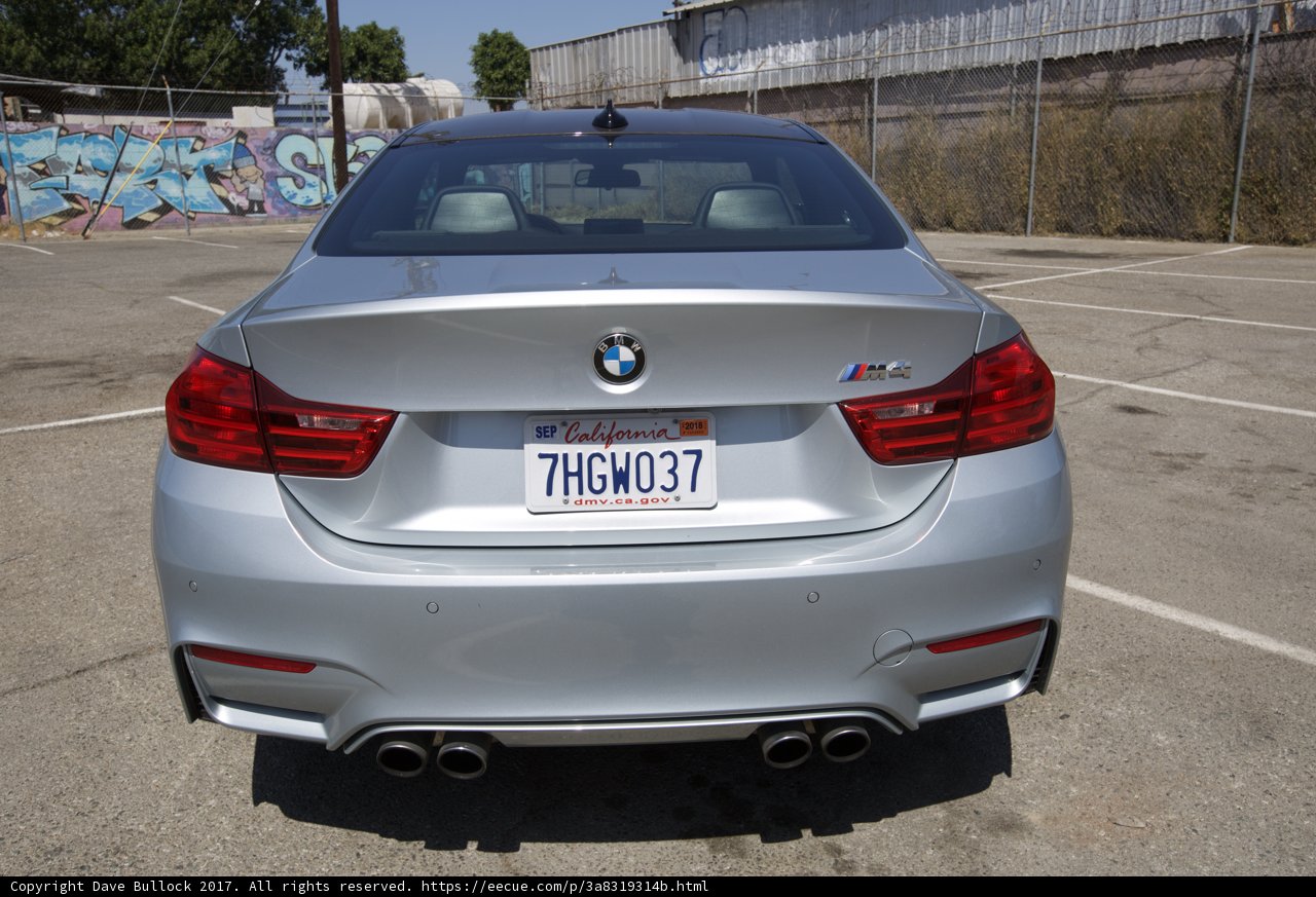 Silver BMW M4 Rear End