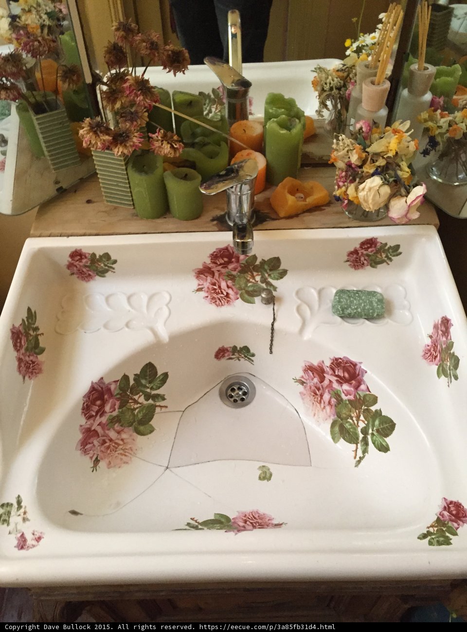Antique Floral Porcelain Sink