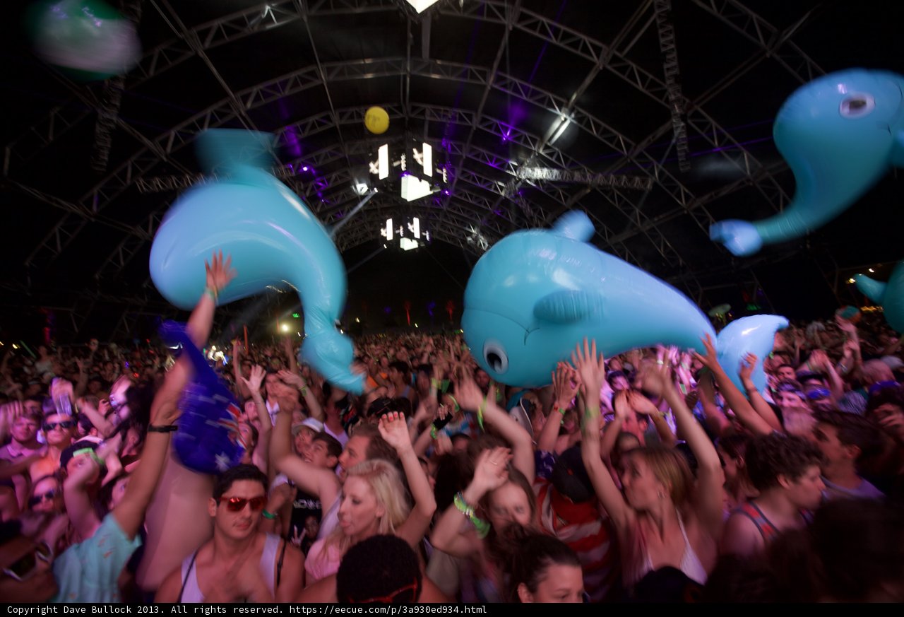 Partygoers at Coachella with Balloons