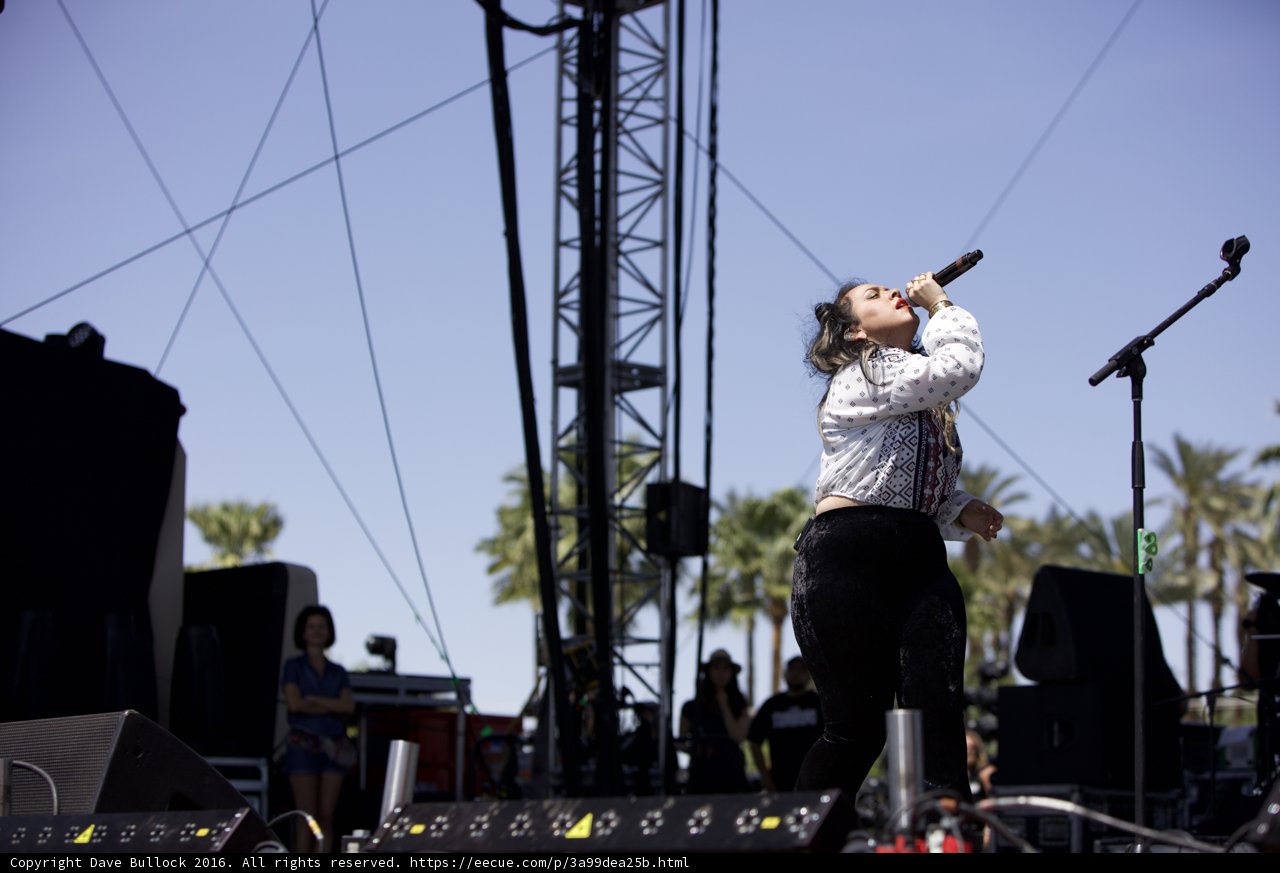 Woman Belting Out Tunes at Coachella Music Festival