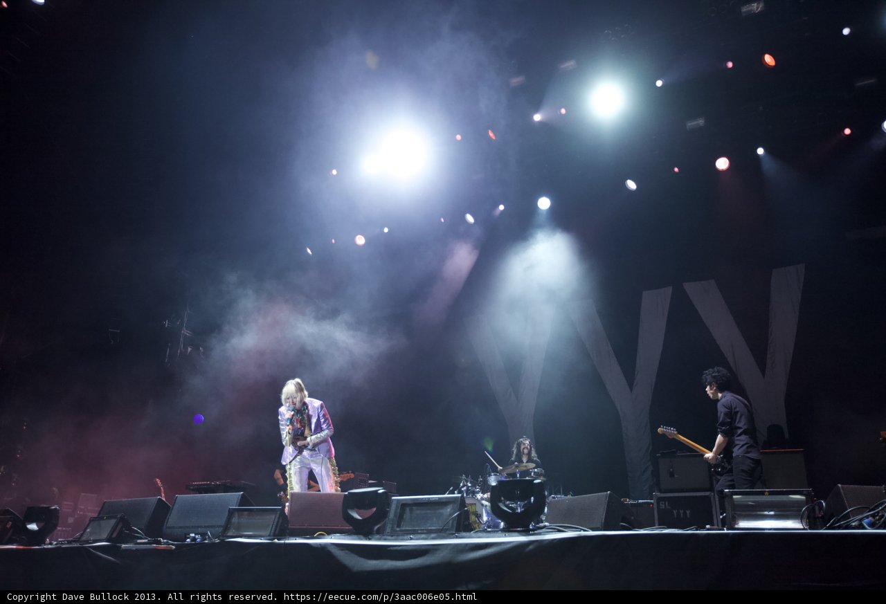 Rocking out on stage