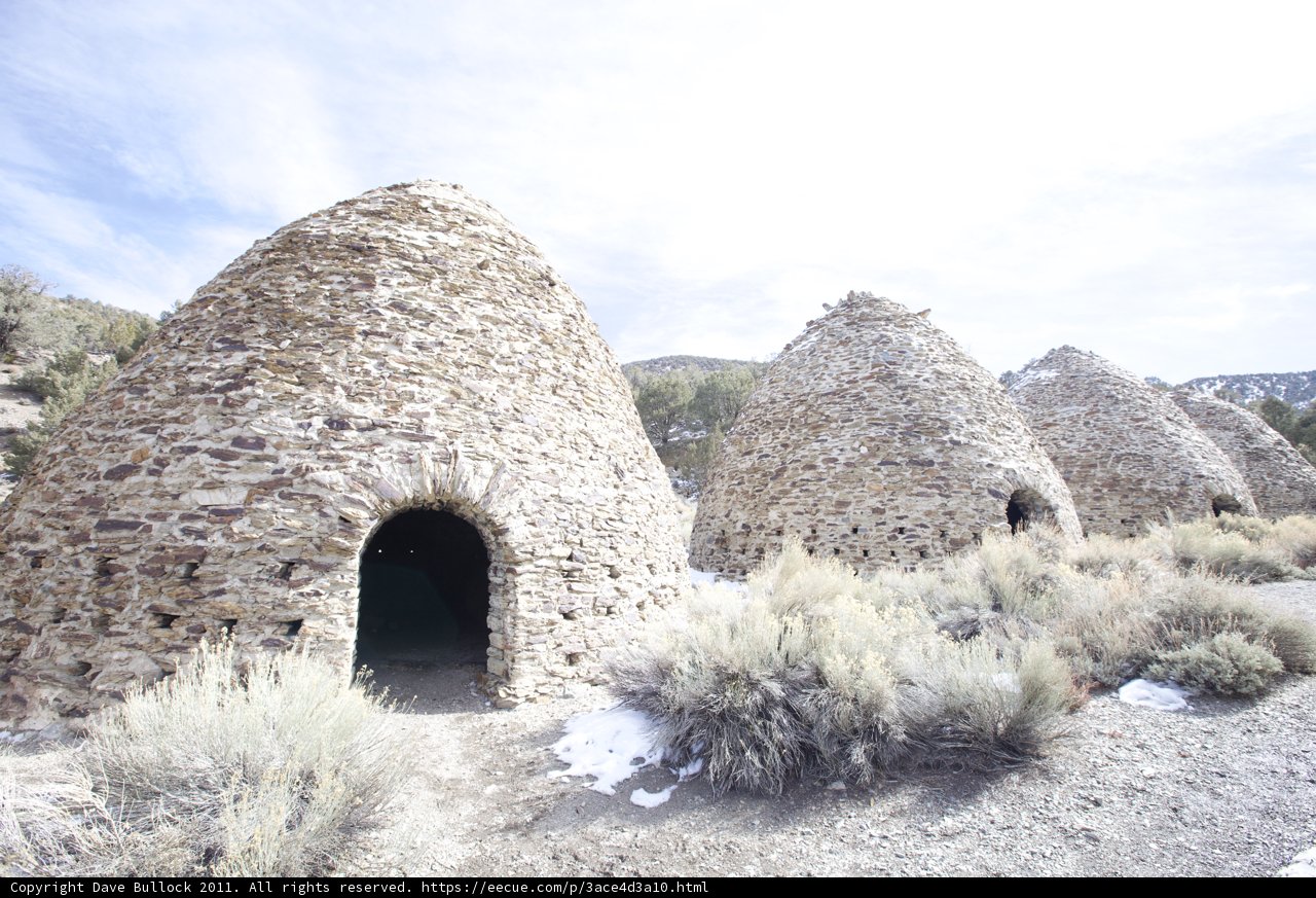 Three Stone Huts in the Countryside