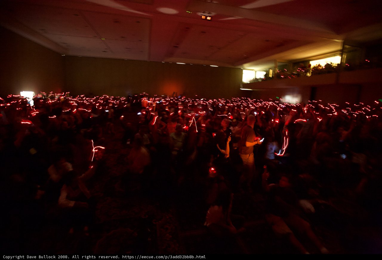 Red-Lit Crowd