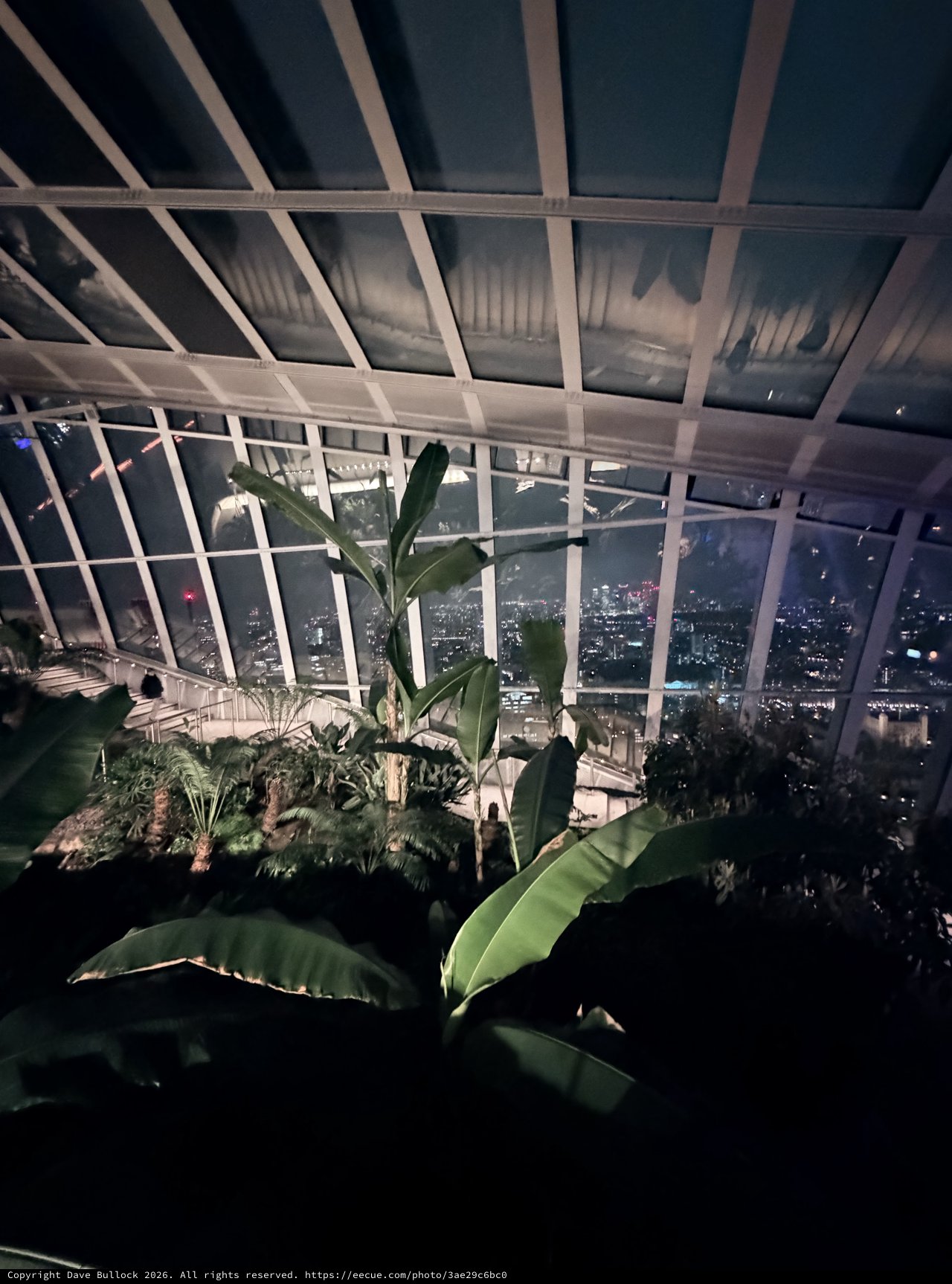 Sky Garden Observatory at Night with City Lights