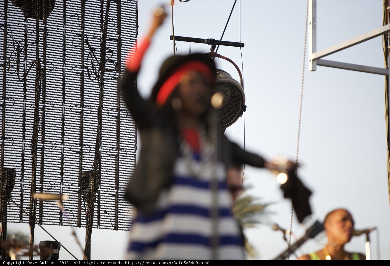 Striped Dress and Electric Mic