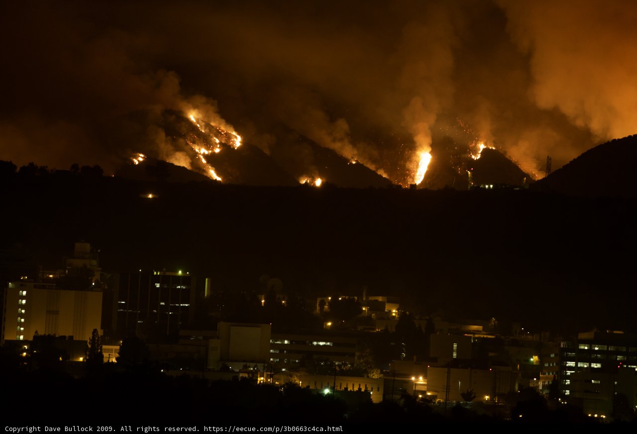 City Burning in the Hills