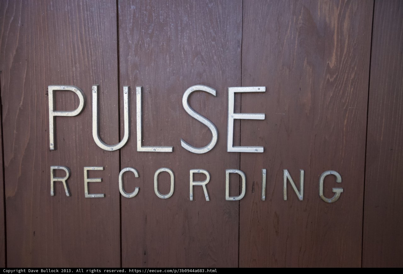 Pulse Recording Logo in Stained Wood Plaque