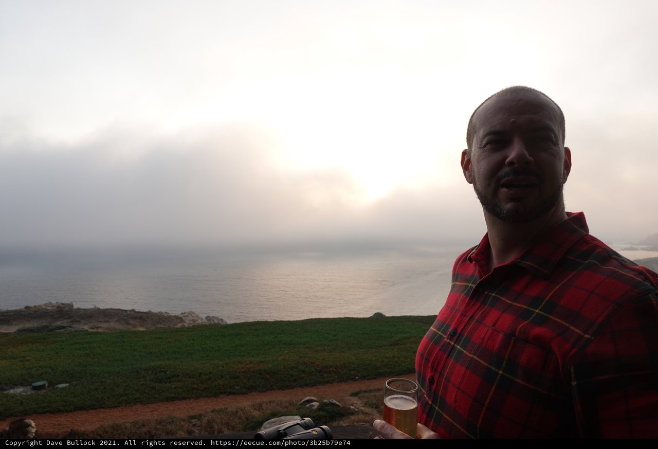 Sunset Beer by the Misty Coastline