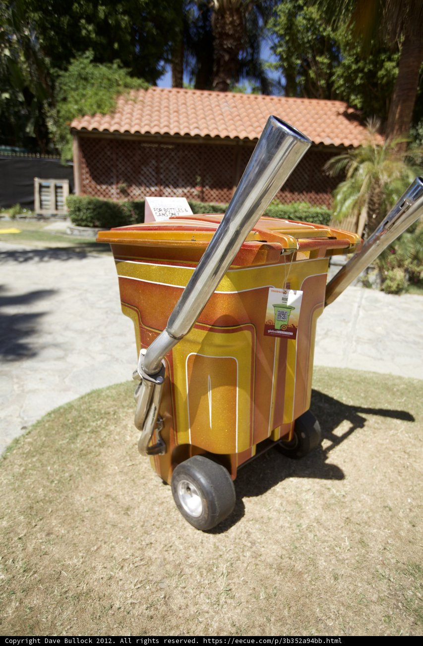 Metal Pipes with Trash Can