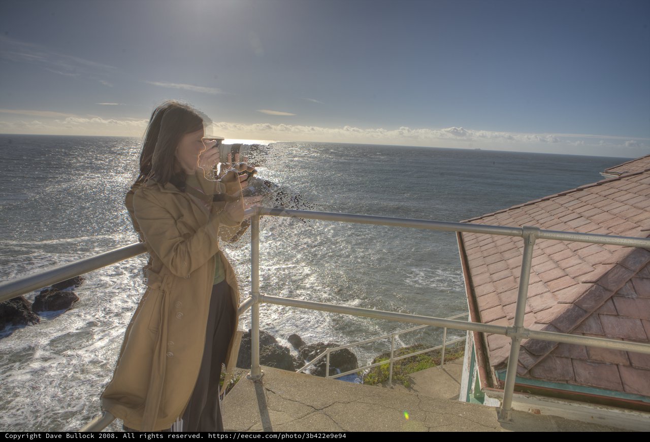 Photographer Capturing the Pacific from Coastal Overlook