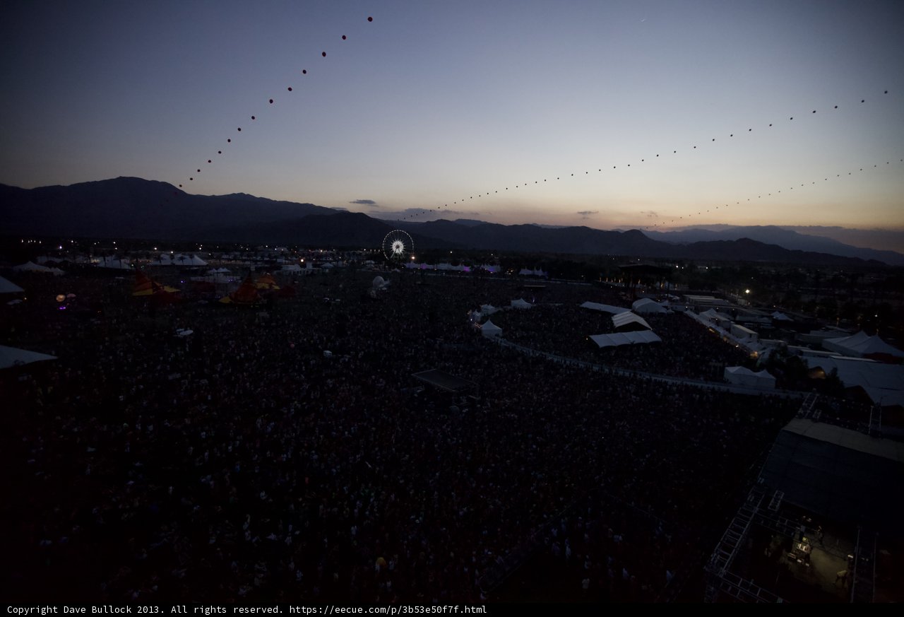 Coachella Crowd with Mountain Backdrop