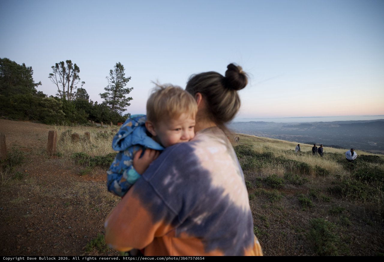 Mother and Child at Golden Hour on Mount Diablo