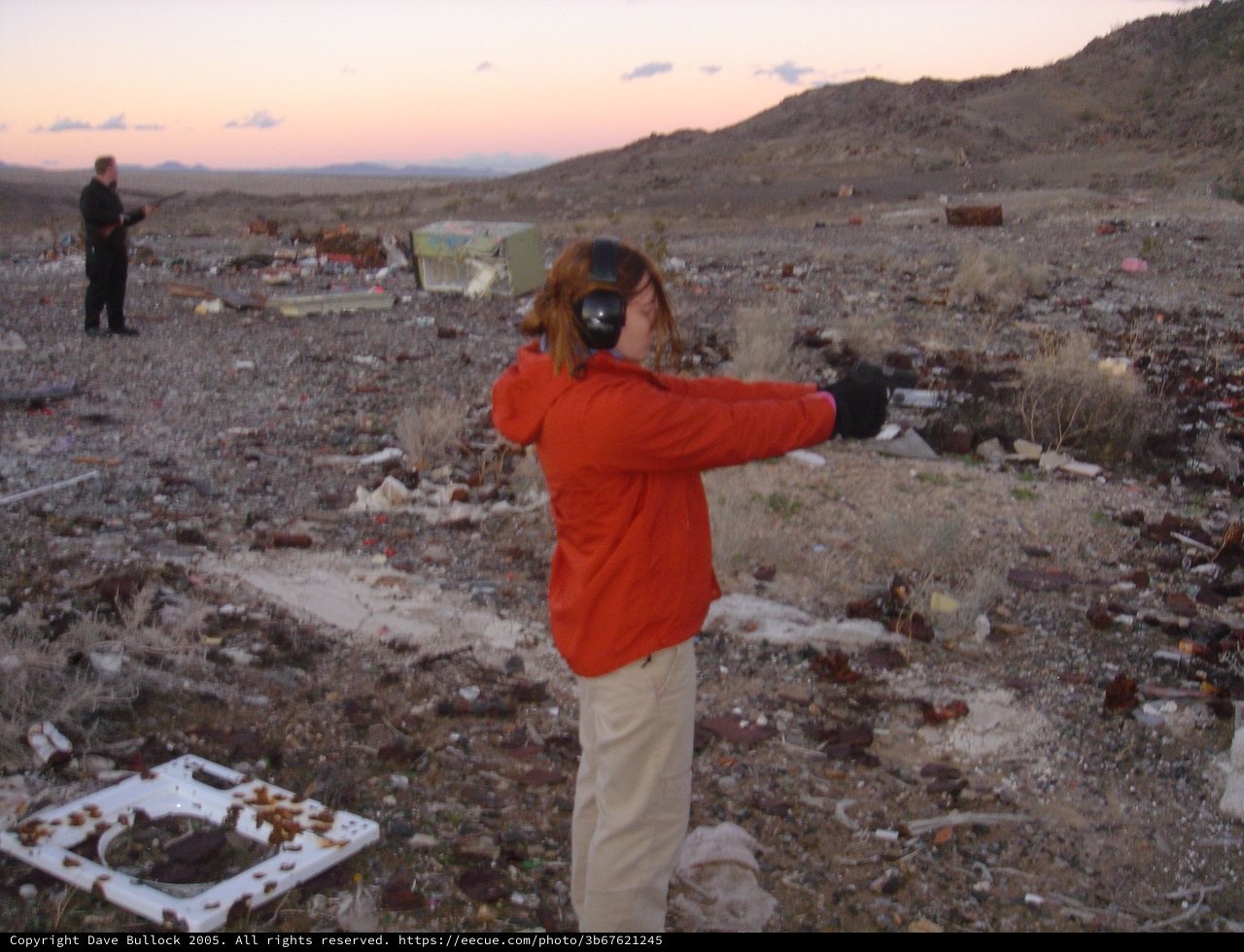 Desert Shooting Range at Dusk in Nevada