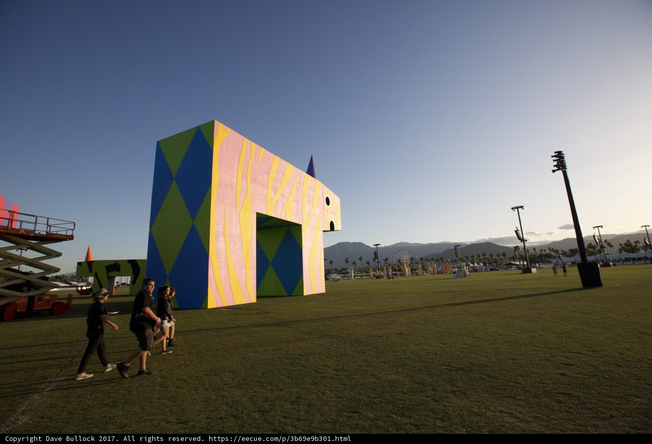 Colorful Sculpture on a Field at Coachella