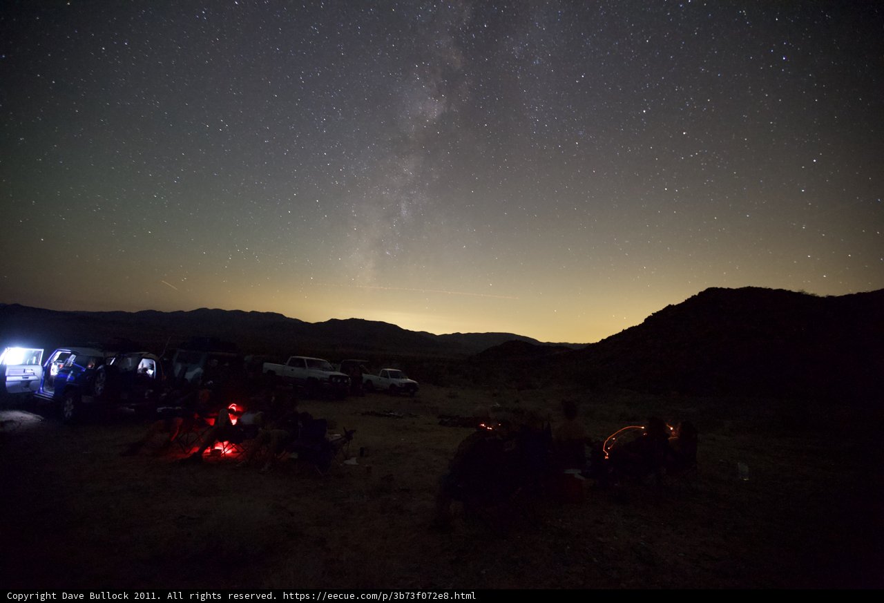Nighttime Campfire under the Starry Sky