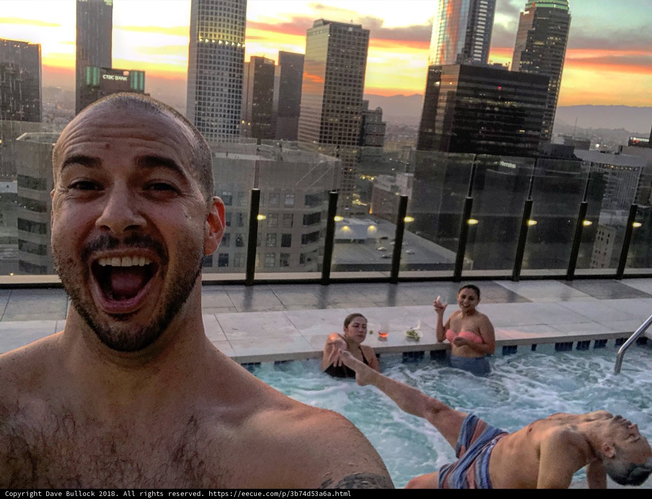 Sunset Selfie by the City Pool