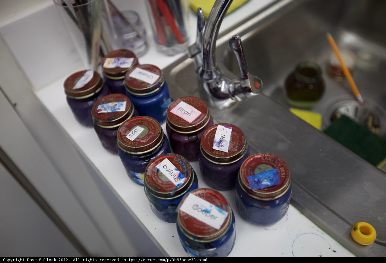 Colorful Paint Jars on Display