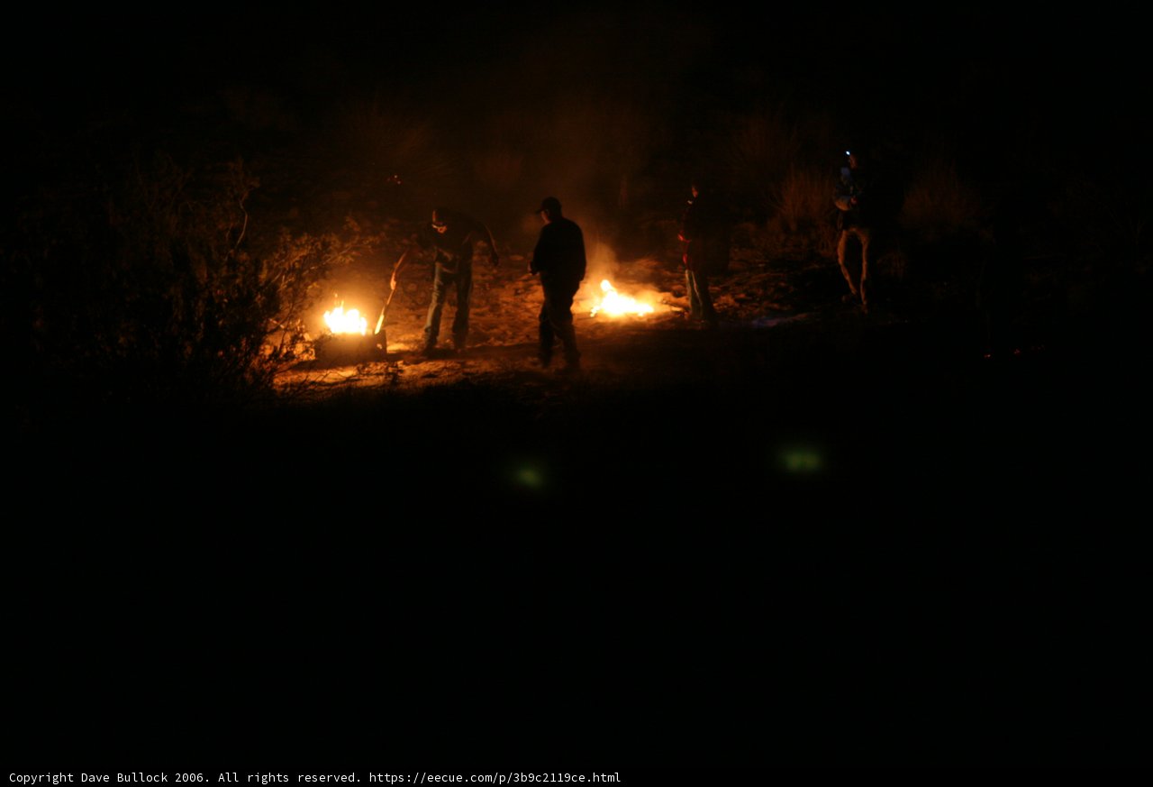 Night Gathering around the Bonfire