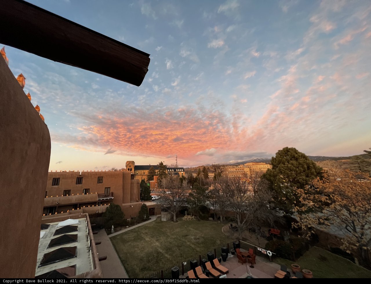 Admiring the Sunset from Adobe Balcony in Santa Fe