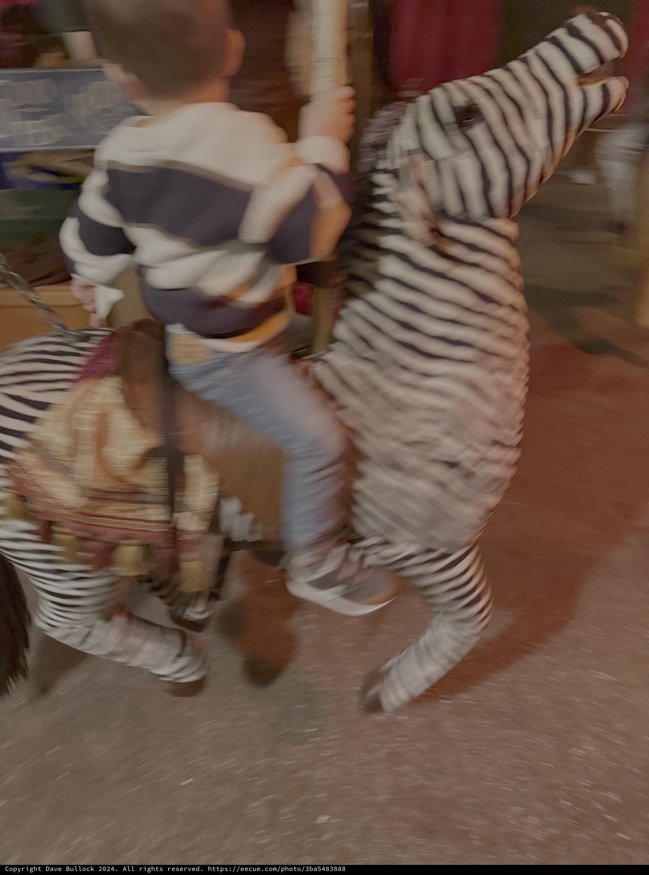 Motion Blur Street Performance in Striped Costume