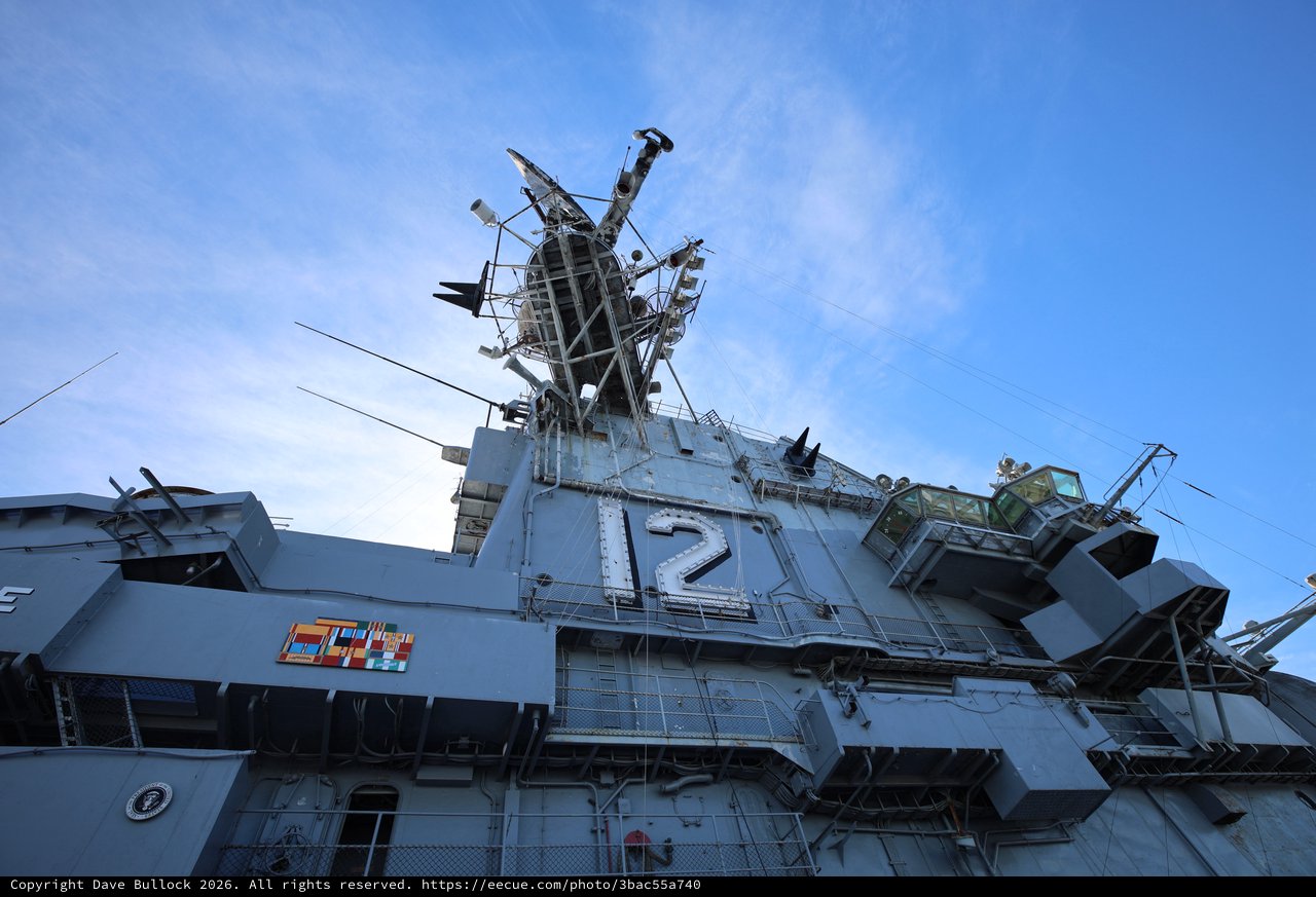 Superstructure of USS Hornet Aircraft Carrier