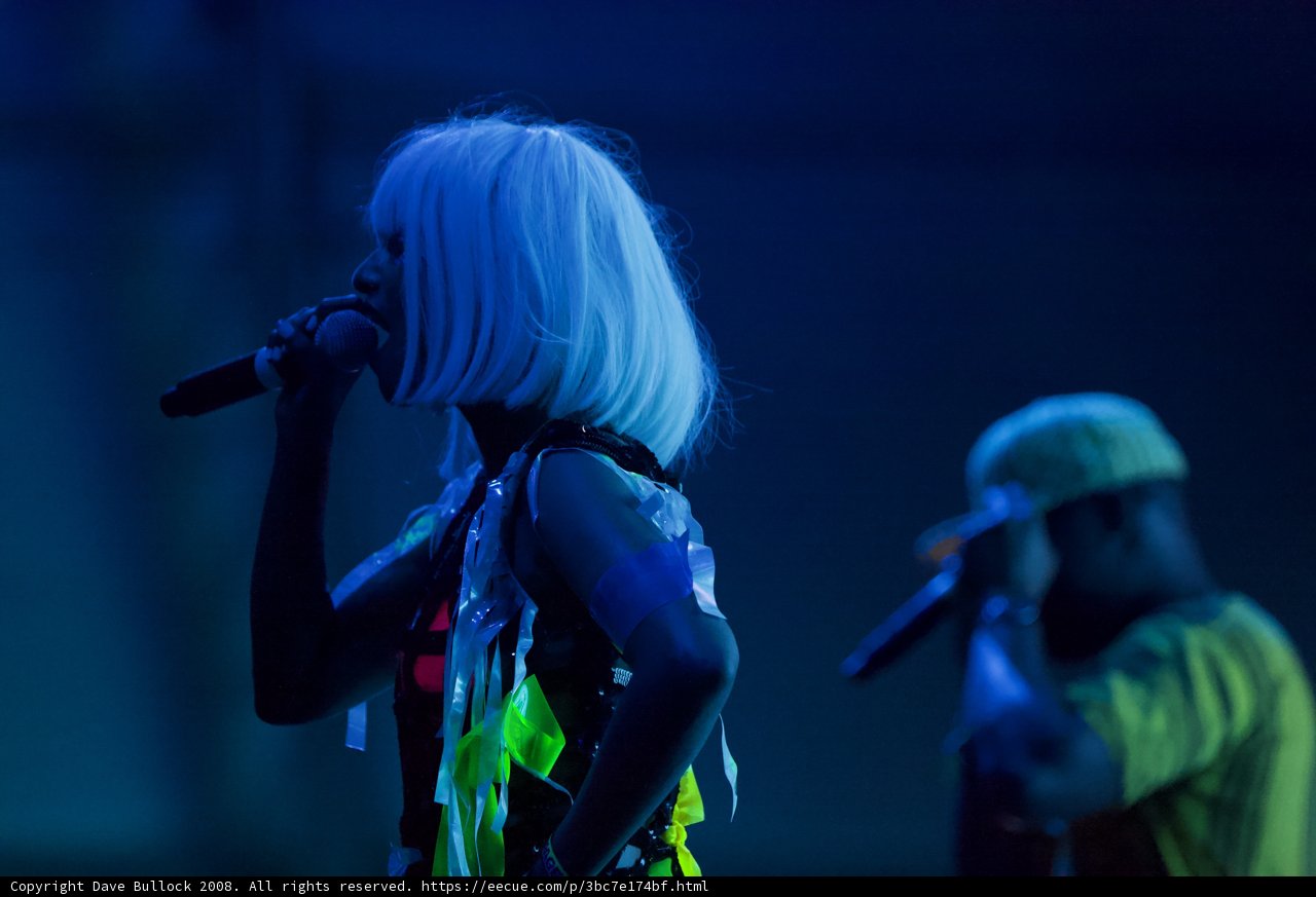 White-haired Woman Singing at Coachella Concert