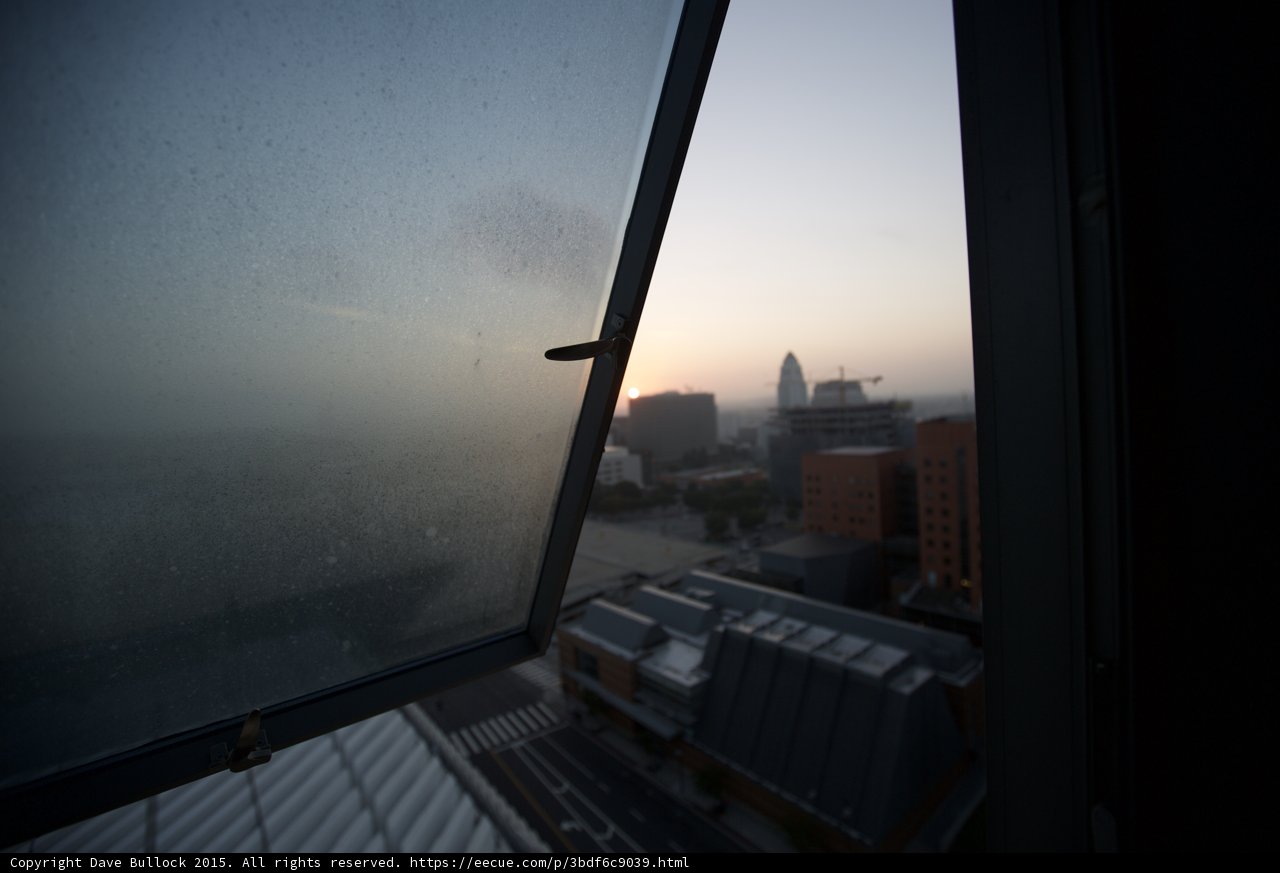 Condensation Window Cityscape