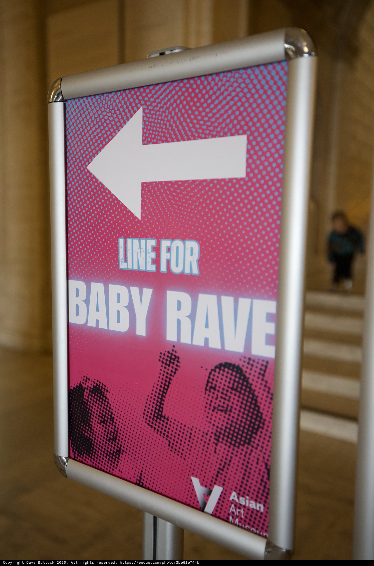 Baby Rave Directional Sign at Asian Art Museum