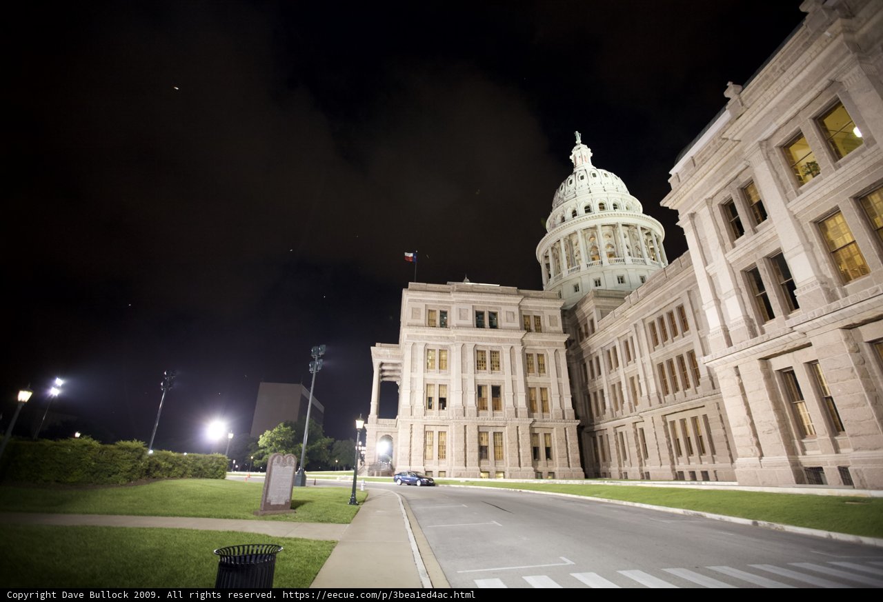 Texas State Capitol Building Shines at Night