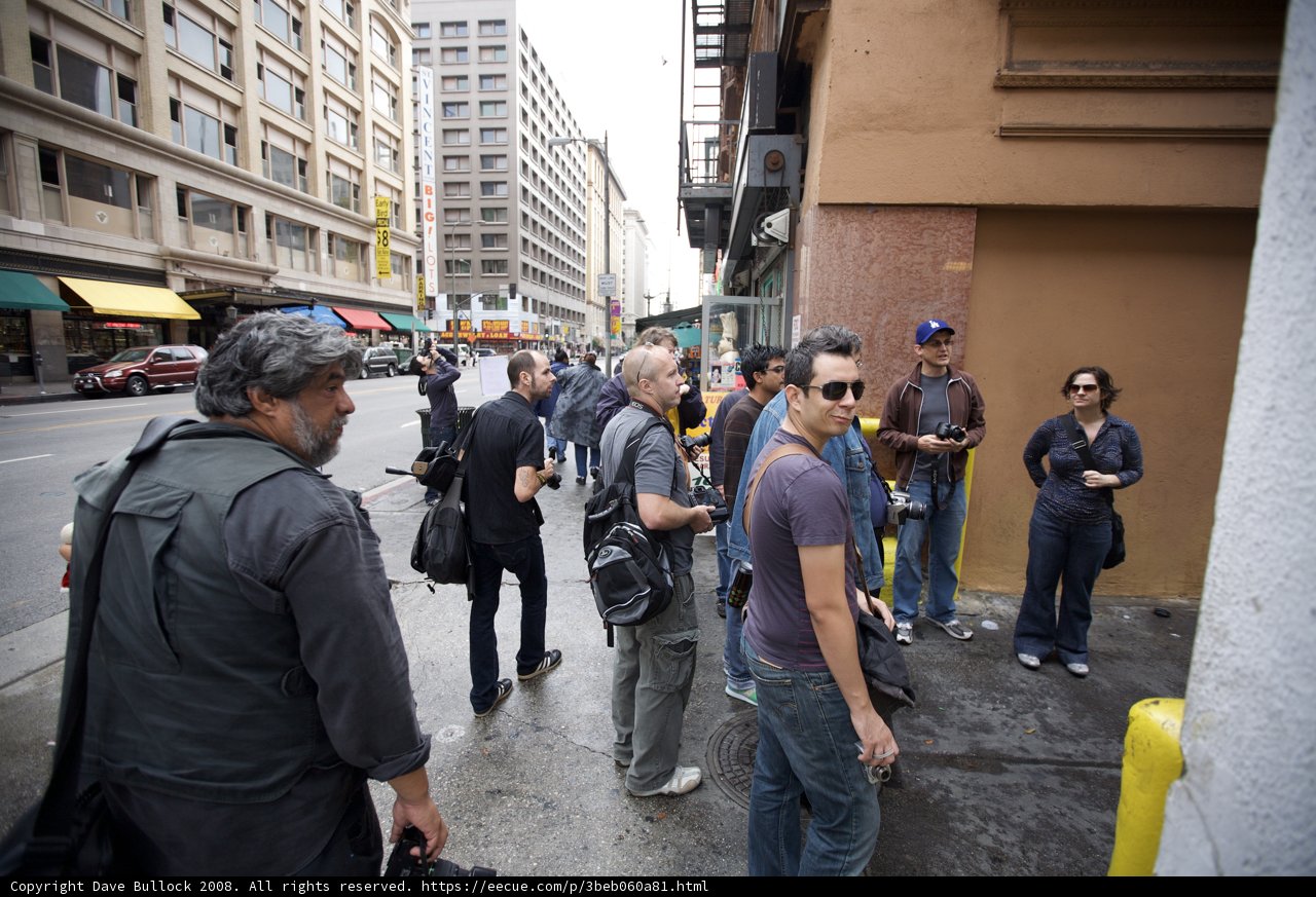 Urban Crowd on Sidewalk