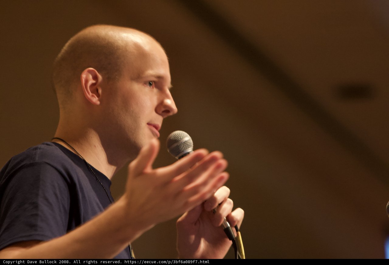 Bald Entertainer On Stage