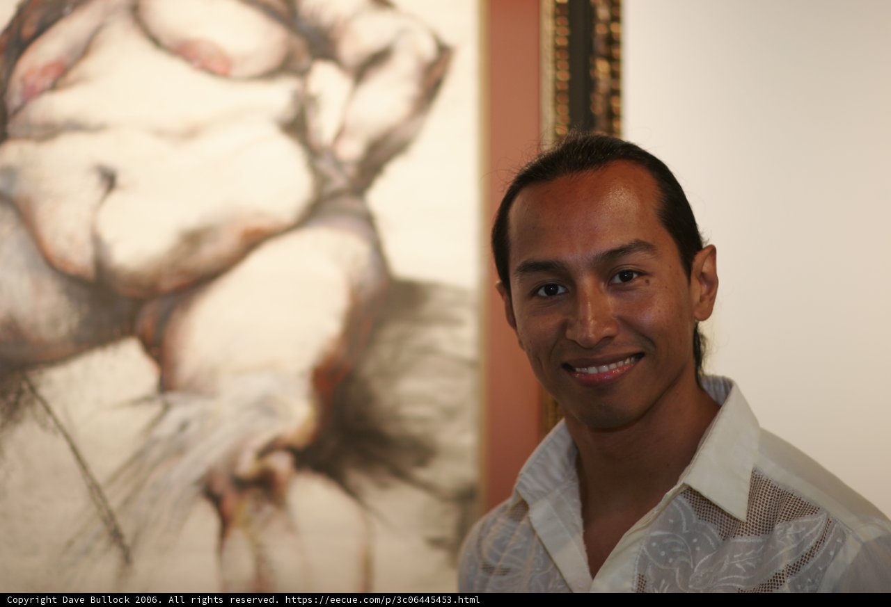 Smiling in front of Art