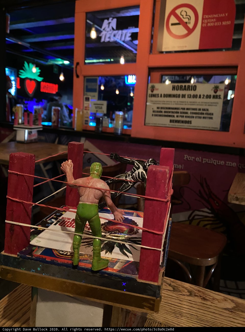 Wrestling Action Figure in Plywood Ring