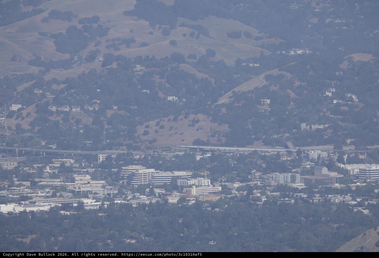 Hazy Bay Area Cityscape Beneath Mount Diablo Foothills