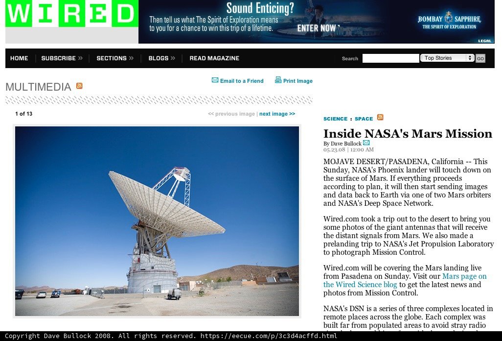 NASA's MARY Mission Website Featured in The Wire