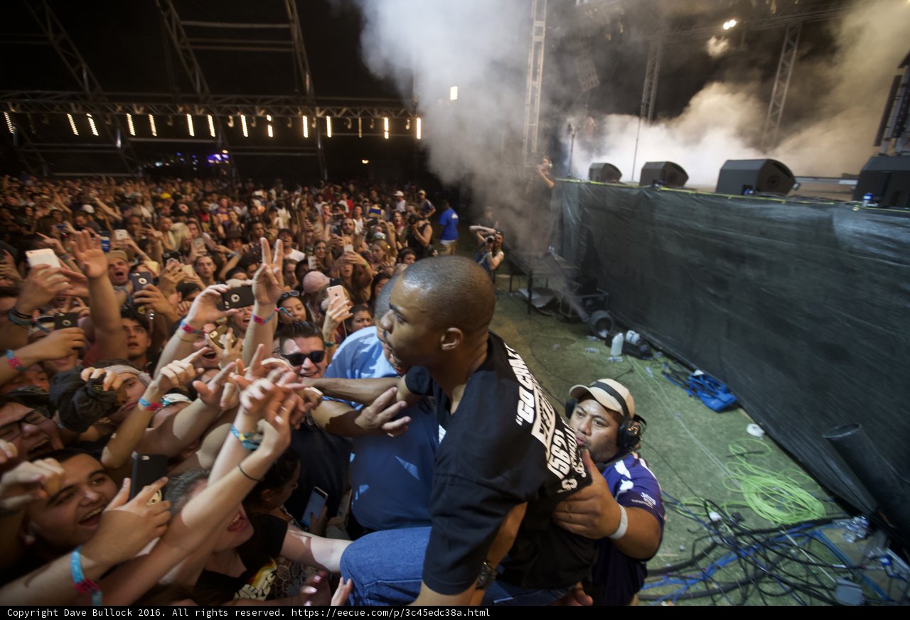 Crowd surfing at Coachella