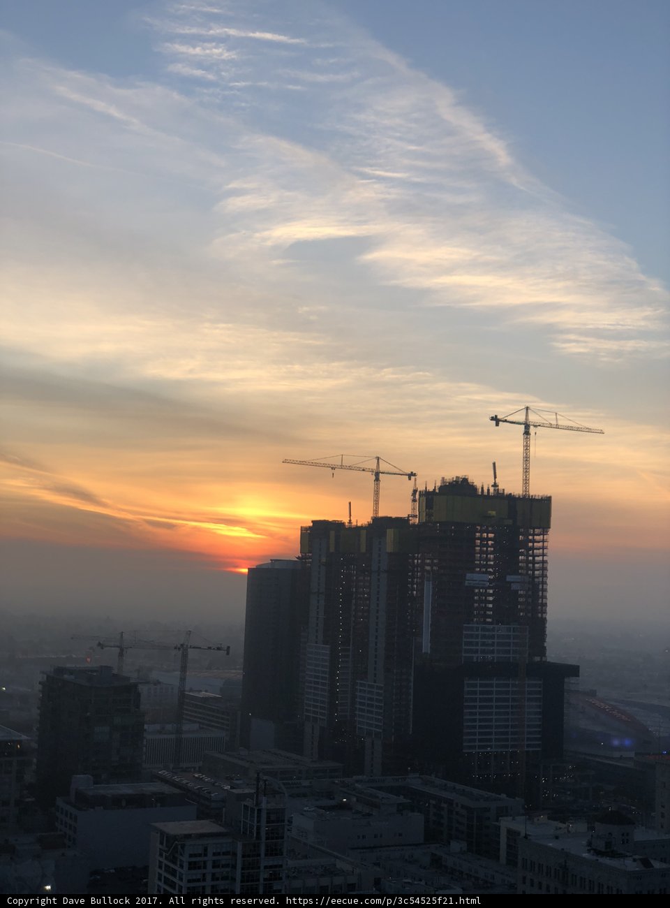 City Skyline Glows in the Golden Sunset Light