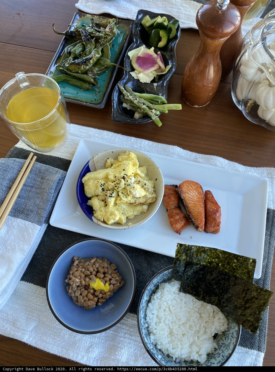 Brunch Spread with Rice and Juice